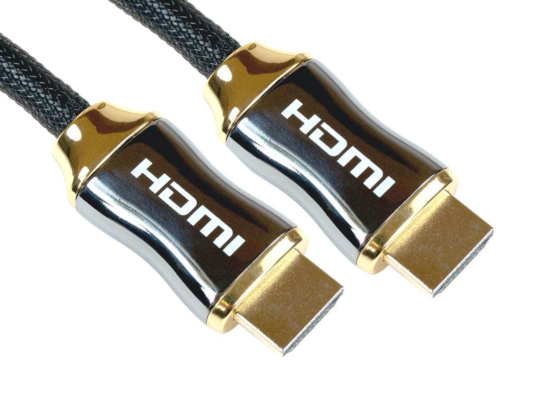 1m HDMI Cable Gold Plated V2.0 Nylon Braded High end (Metal Chrome)