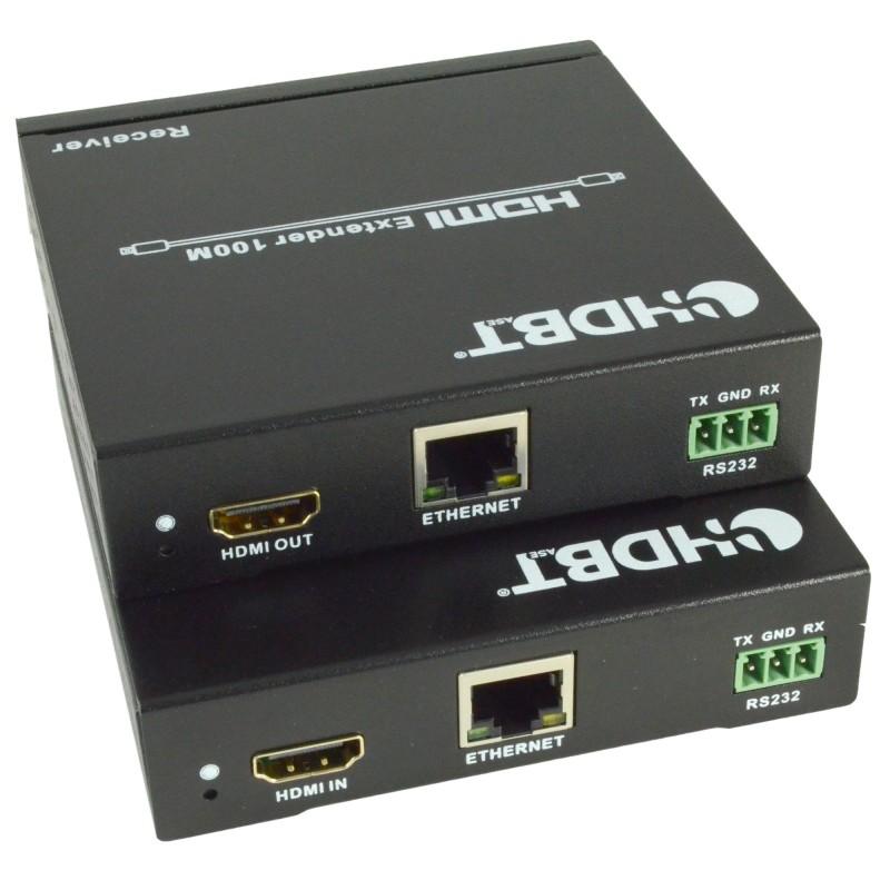 HDMI Extender with HDBaseT Transmitter and Receiver 100 m, Black