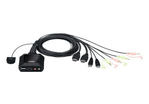 CS22H 2-port USB 4K HDMI Cable KVM Switch