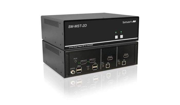 SM-MST-2D 2-Port Dual-Head DP MST KVM Switch with USB 2.0 & Audio