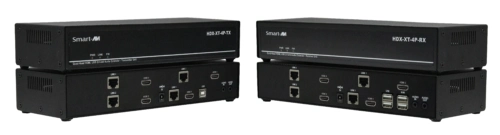 SmartAVI HDX-XT-4P is a Quad Head HDMI USB 2.0 and Audio Cat5/ 6 KVM extender