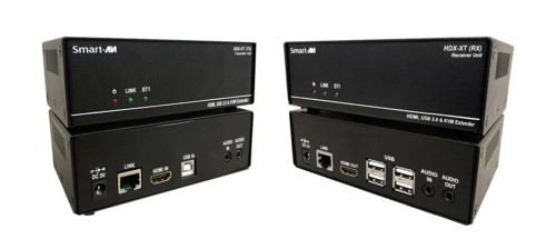 SmartAVI HDX-XT is a 4K video and USB Over CAT 5/6 KVM extender