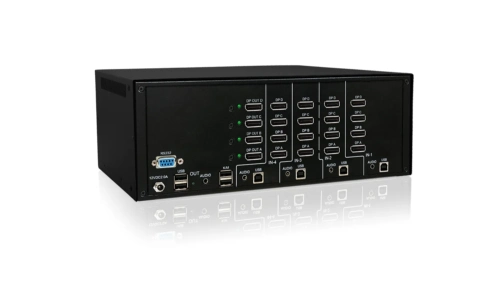 SM-DPN-4Q SmartAVI 4-Port Quad-Head DisplayPort KVM Switch with USB 2.0 and Audio.