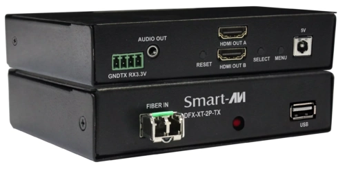 DFX-XT-2P SmartAVI Dual Head HDMI, USB 2.0 and Audio KVM via Dual Fiber Extender