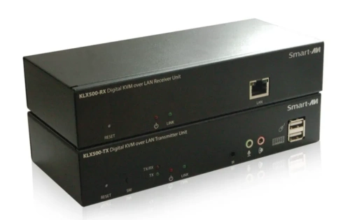 KLX-500 SmartAVI Extend HD DVI-D/VGA, audio, and KVM signals 500 feet via LAN using CAT 5/5e/6 cables