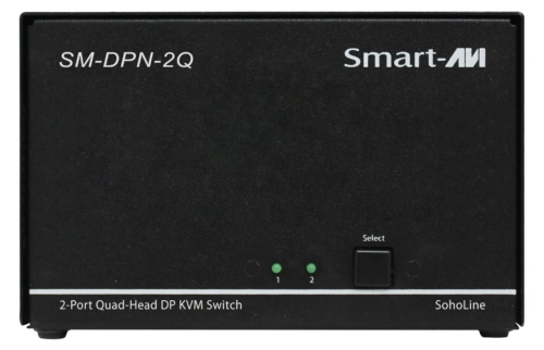 SM-DPN-2Q SmartAVI 2-Port Quad-Head DisplayPort KVM Switch with USB 2.0 and Audio.