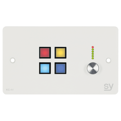 SY Electronics SY-KC4V-W-UK 4-button keypad controller with rotary volume control in white
