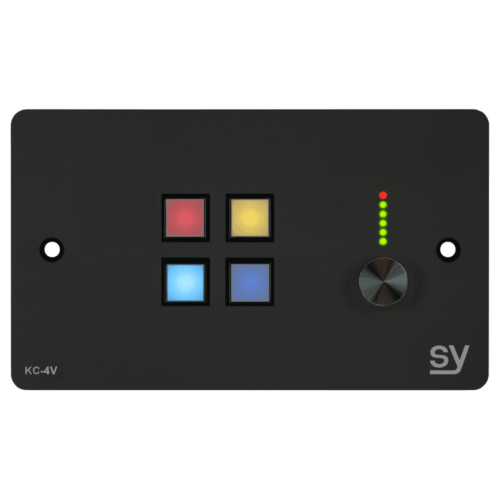 SY-KC4VE-B-UK 4-button kepad controller with Ethernet and rotary volume control in black