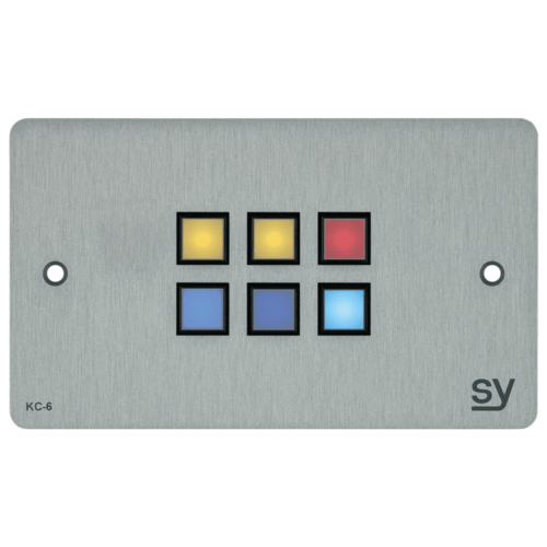 SY-KC6E-A-UK SY Electronics 6-button keypad controller with Ethernet in brushed Aluminium