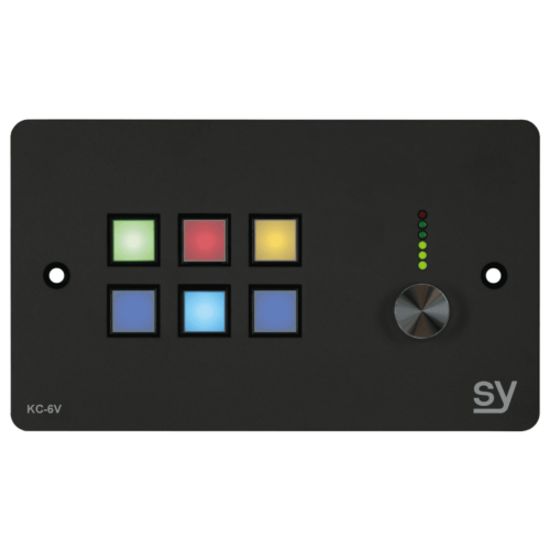 SY-KC6V-B-UK SY Electronics 6 button keypad controller with Ethernet and rotary volume control in black