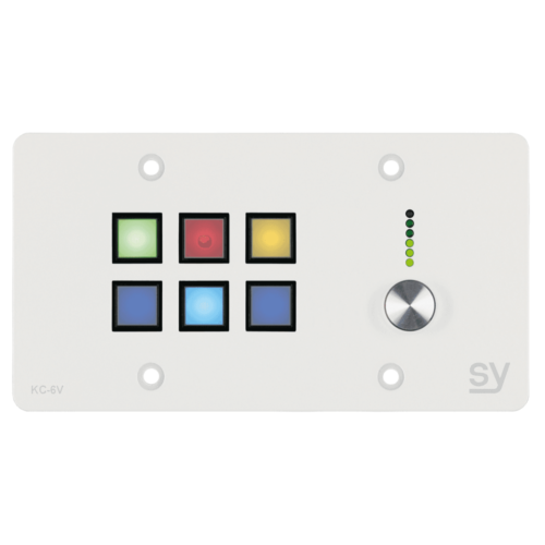 SY-KC6V-W-UK SY Electronics 6 button keypad controller with Ethernet and rotary volume control in white