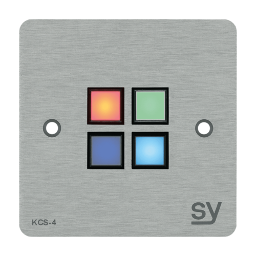 SY Electronics SY-KCS4-W-UK 4-button keypad controller brushed aluminium