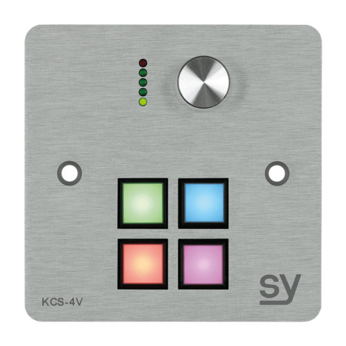 SY Electronics SY-KCS4V-A-UK 4-button keypad controller with volume control brushed aluminium